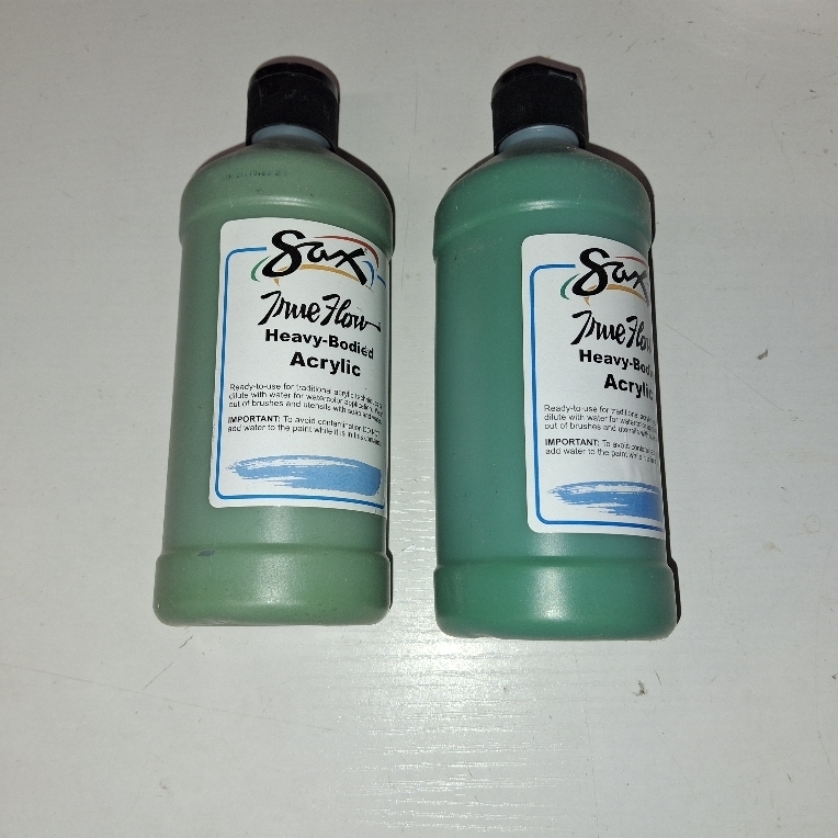 lot 1121 image: 2 Bottles True Flow Heavy Body Acrylic Paint, Pint, Chrome Oxide Green