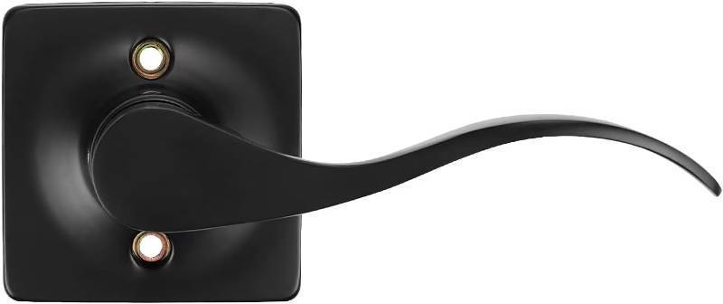 lot 1207 image: GOBEKOR Right-Handed Dummy Lever Door Handle Matte Black Keyless Interior Door Lever Square Dummy Door Handle Single Side Pull Handles for Closet