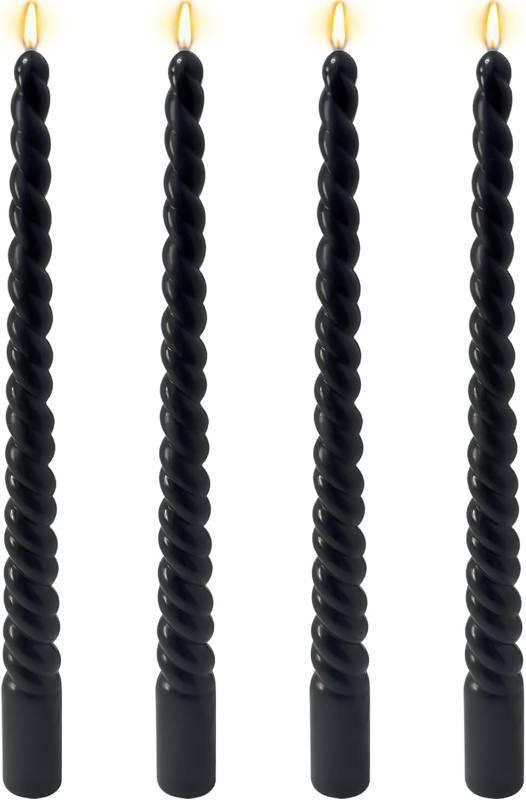 lot 14063 image: 4 Pack 11.5 Inch Blue Spiral Taper Candles, Solid Color Thin Candlesticks, Dripeless and Unscented Long Dinner Candle for Home Decoration Halloween Party Celebration STOCK PHOTO APPROXIMATE