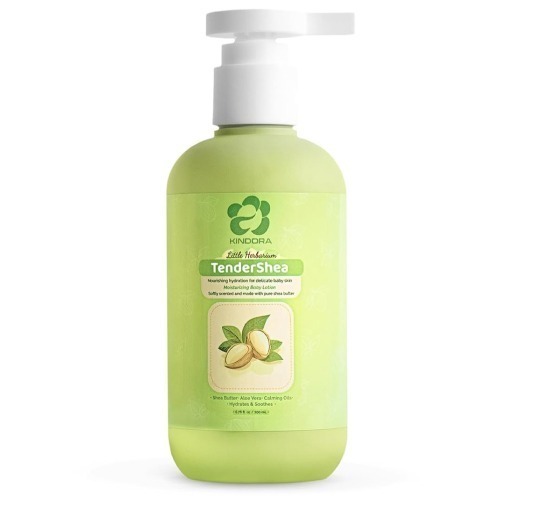 lot 2366 image: KINDORA Baby Lotion For Newborn Plant-Based Moisturizer  With Shea Butter, Aloe Vera & Calming Oils Vegan, Hypoallergenic & Organic Body Lotion For Infant & Toddler Sensitive Skin 6.76 Fl Oz
