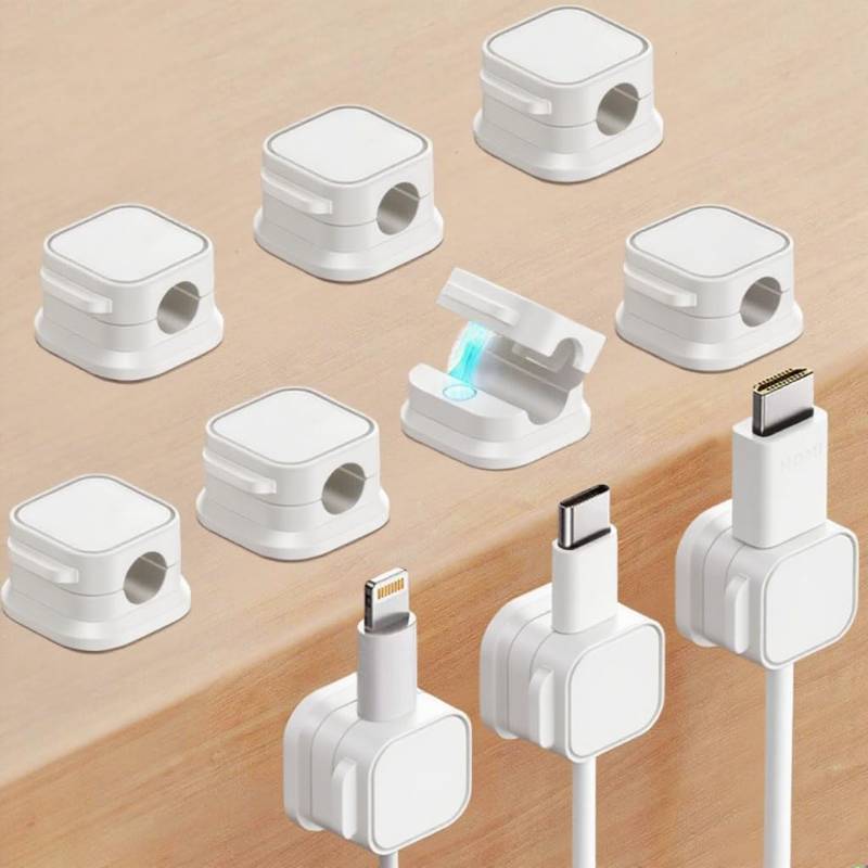 lot 2158 image: 14 Packs of 10 Pack Cord Organizer (White) (140 TOTAL)