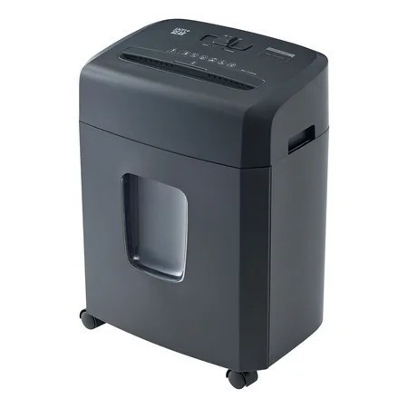 lot 8808 image: PenGear 10-Sheet Cross-cut PaperCredit Card Shredder with 4 Gallon Bin, Black,Home and Office Use