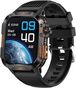lot 128 image: Mens Military Smart Watch Altimeter Barometer Compass IP68 Waterproof Suitable for Swimming AnswerMake Call Function Outdoor Tactical Smart Fitness Watch Heart Rate for Android & iOS (Black)