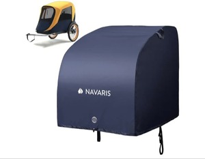 lot 134 image: Navaris Bike Trailer Cover - Water-Resistant 210D Polyester Outdoor Cycle Bicycle Trailer Covers - Road Mountain EBike Tarp Accessories for Outside Storage - Adjustable Fit - Navy