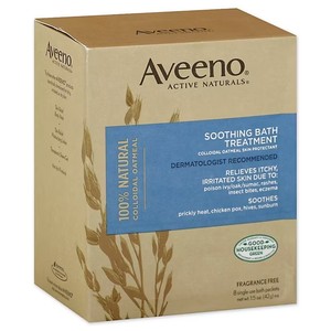 lot 191 image: Aveeno  Active Naturals 8-Count 12 oz. Soothing Fragrance-Free Bath Treatment Packets