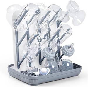 lot 200 image: Termichy Baby Bottle Drying Rack Large Vertical Bottle Dryer Rack Holder - Space Saving Standing Drying Rack for Baby Bottles and Pump Part Cleaning (Gray)