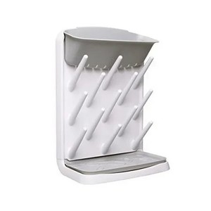 lot 202 image: Ubbi Vertical Baby Bottle Drying Rack, Countertop Drying Rack Baby Accessory, Gray