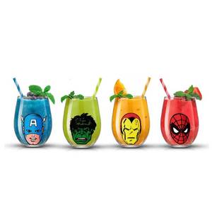 lot 221 image: JoyJolt Marvel Spiderman Heros Stemless, 19-ounce, Set of 4