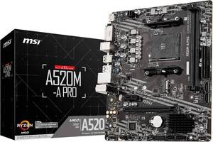 MSI A520M-A PRO Motherboard MicroATX Equipped with A520 Chipset MB5136