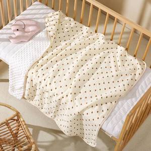 lot 250 image: Blanket for Unisex Boys Girls Nursery Minky Blankets with Muslin Cotton Front Dotted Fleece Backing Double Layer Bed Throws Pattern 30x40 Inches (Love), Crib