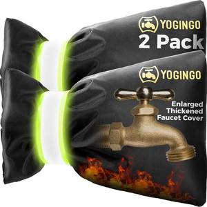 lot 410 image: Outdoor Faucet Covers for Winter Freeze Protection, Hose Bib Covers for Winter, Water Spigot Cover Winter Insulated, 2 Pack 6.7 x 9.5 Pipe Wrap Insulation Cover Socks Outside Faucet Freeze Protector