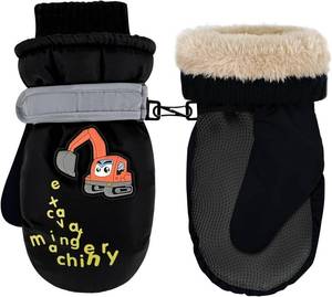 lot 505 image: Kids Waterproof Winter Mittens   Warm Toddler Ski Snow Gloves with Fleece Lining & Anti-Loss Buckle