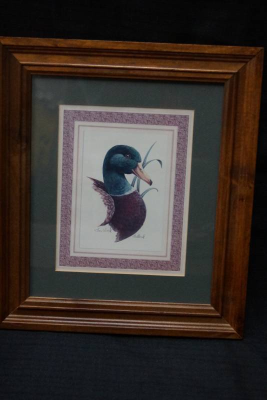 lot 552 image: Duck Print MALLARD by Tom Wood Signed