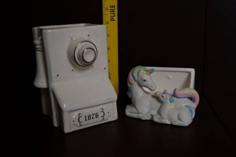 lot 564 image: 2 Adorable Planters one is an Unicorn 