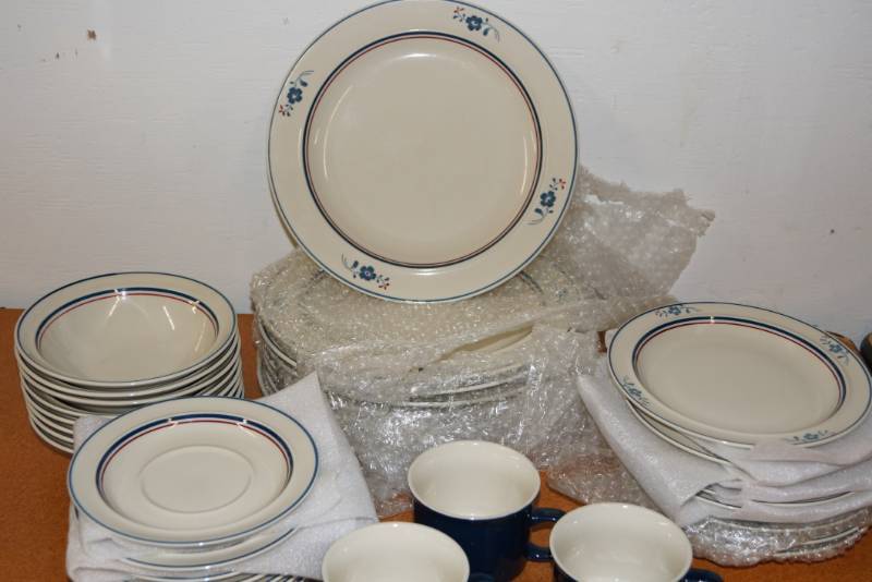 lot 148 image: Vintage Stockholm Stoneware Complete Set Serving for 8