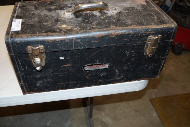 lot 58 image: Vintage Old School  Craftsman Tool Box and Contents