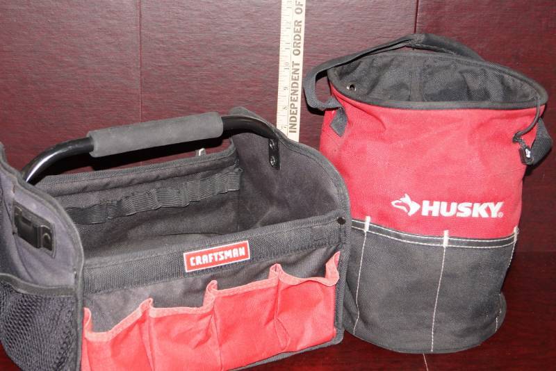 lot 190 image: Nylon Tool Bag and Tool Bucket- Husky and Craftsman