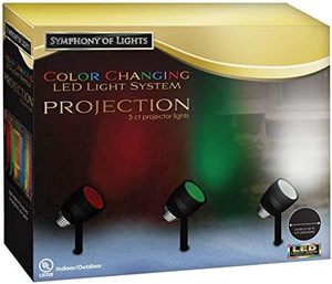 lot 276 image: Brite Star Elegant 3-Piece Symphony of Lights Color Changing Projection System - Reusable & Easy to Use Lighting - Ideal for Indoor & Outdoor Use