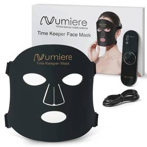 Numiere Time Keeper LED Face Mask   Lightweight, Flexible, and Multi-Wavelength Red, Blue, & Infrared (NIR) LED Contour Technology Wearable Facial Beauty Device for Personal Use and Skincare Routines