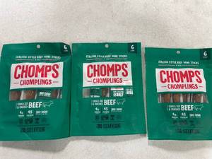 lot 30187 image: 3 Packages CHOMPLINGS Italian-Style Beef Sticks - 6ct0.5oz each package