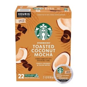 lot 30204 image: Starbucks Toasted Coconut Mocha Medium Roast Keurig K-Cup Coffee Pods - 22ct