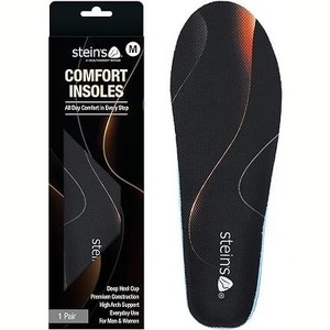 lot 30228 image: Steins ComfortEase Foam Insoles for Plantar Fasciitis, Arch Support, Flat Feet & Achilles Pain Relief, Medium