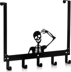 lot 30242 image: Moxweyeni Skeleton Over The Door Hooks Heavy Duty Organizer Rack for Towel Wall Mount Bathroom Decor Door Hanger Hooks for Hat Coat Cloth Keychain Bag