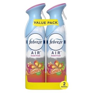 lot 30247 image: Febreze Odor-Eliminating Air Freshener with Gain Scent - Island Fresh - 2pk8.8 fl oz