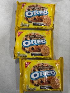 lot 30258 image: 3 Packs OREO Cookie Dough Creme Sandwich Cookies, Limited Edition, 10.68 oz