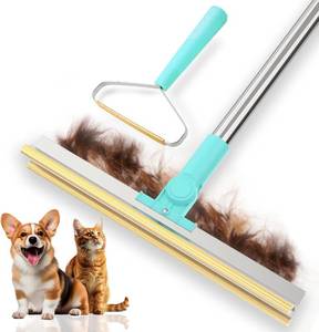 lot 30260 image: Carpet Rake for Pet Hair Removal Tool - Reusable Dog Cat Hair Remover Scraper with Adjustable Long Handle, Carpet Clean Brush & Broom for Rugs, Mats, Couch, Furniture and Car Interiors
