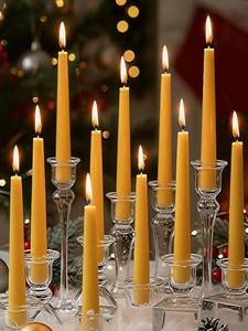 lot 30275 image: 24 Pack Beeswax Taper Candles, 7 inch Dripless and Smokeless All Natural Beeswax Candles Sticks, 7 Hours Burning Time Meditation Candle, Nontoxic Unscented Bee Wax Candle for Home