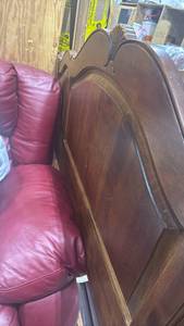 lot 951 image: Full size mattress and box spring with My pillow full size mattress topper with frame and headboard