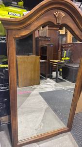 lot 960 image: Decorative Wood Frame Wall Mirror 47x27