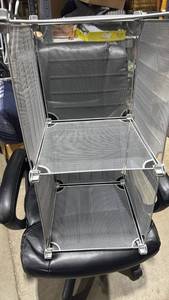lot 974 image: Metal Mesh Storage Organizer Unit - 2 Tier