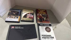 lot 1012 image: NRA Guide Set - Personal Protection & Pistol Shooting books and DVDs