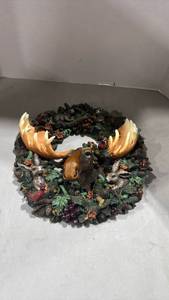 lot 1016 image: Decorative Moose and Wildlife Wreath 12 inches in diameter