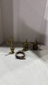 lot 1017 image: Brass pitchers and more