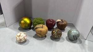 lot 1026 image: Decorative Mixed Media Fruit Spheres Collection