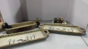 lot 1072 image: Sonoma Winter Lodge Moose Serving Dishes and more