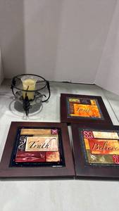 lot 1112 image: Inspirational Wall Art Set - Faith, Truth, Believe and more