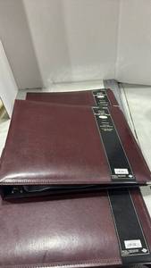 lot 1114 image: 12x12 Burgundy Leather Scrapbook Albums