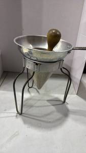 lot 1128 image: Metal Food Mill with Stand