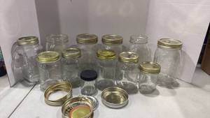 lot 1138 image: Mason Glass Canning Jars with Lids