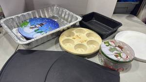 lot 1141 image: Aluminum pan, lazy Susan and more