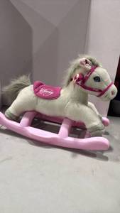 lot 1147 image: Kiddieland Disney Princess White Rocking Horse 15 inches tall