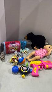 lot 1154 image: Baby doll, tin Mail box and more toys