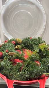 lot 1193 image: Greenery with pinecones and ornaments in wreath storage