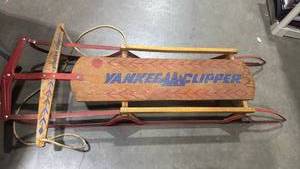 lot 1213 image: Yankee Clipper Wooden Snow Sled 47 inches long