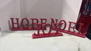 lot 1220 image: Red Decorative Word Sign