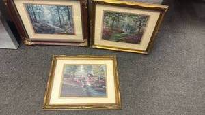 lot 1302 image: Ornate Framed wall decor biggest is 14x17